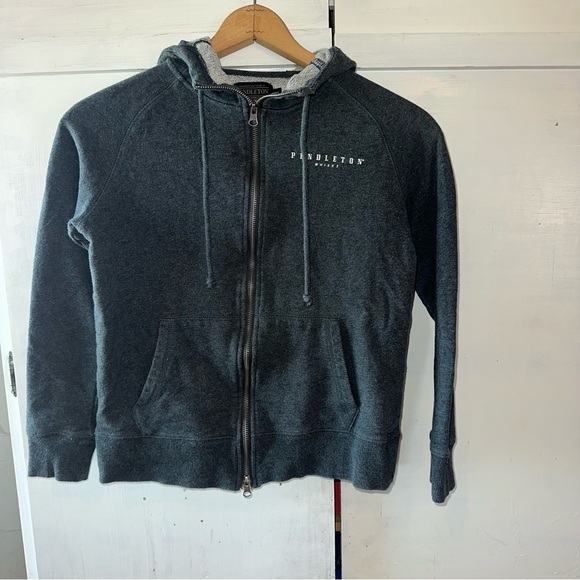 Pendleton Whisky Zip Hoodie in Charcoal Gray Let’er Buck Rodeo Size: XS - Picture 3 of 6